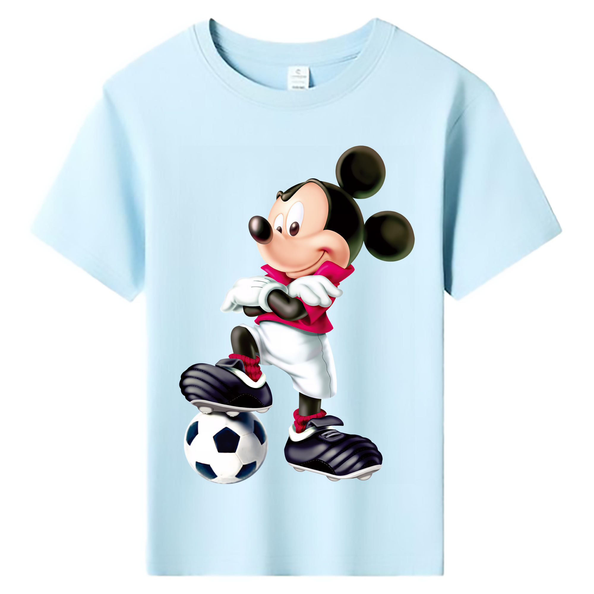 （画像用） ミッキーマウス Mickey Mouse 綿100％キッズTシャツ（フロントプリント）